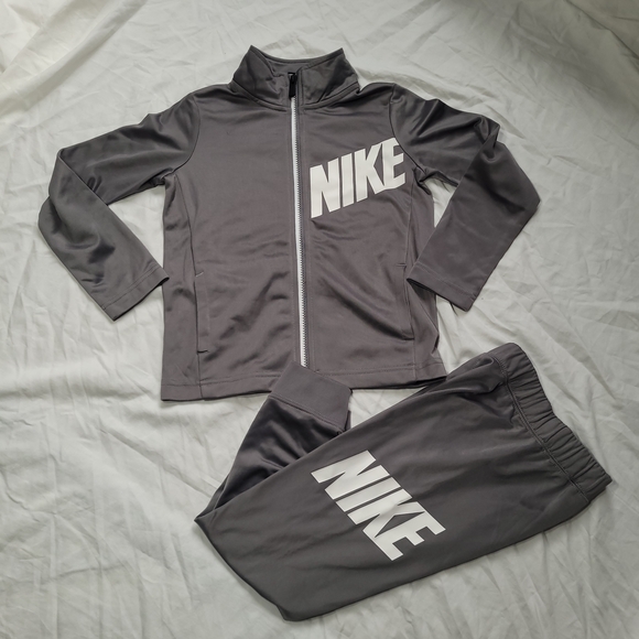 Nike Kids Tracksuit 2 Piece Full Zip Jacket Large Logo Spell Out Youth Size 5/6 - Picture 14 of 15
